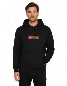 BLUZA DRESOWA KANGURKA Z KAPTUREM - NORWAY- czarna