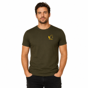 T-SHIRT wędkarski, FISHING, 100% bawełna klasyka, forest